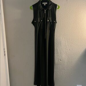 Michael Kors Green Wide Leg Jumpsuit with Zipper